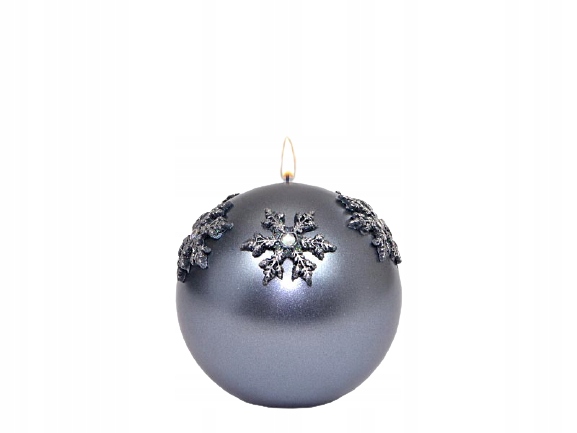 

Świeca Kula FI80 Christmas Time Metalik Szara