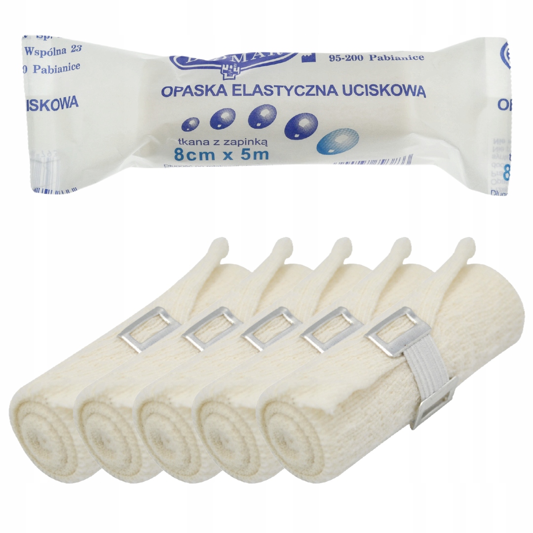 

Opaska Elastyczna Uciskowa Zapinka 8cm x 5m 5 szt.