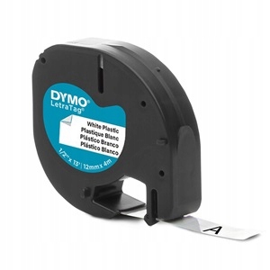 Taśma Dymo 12mm/4m plastikowa biała