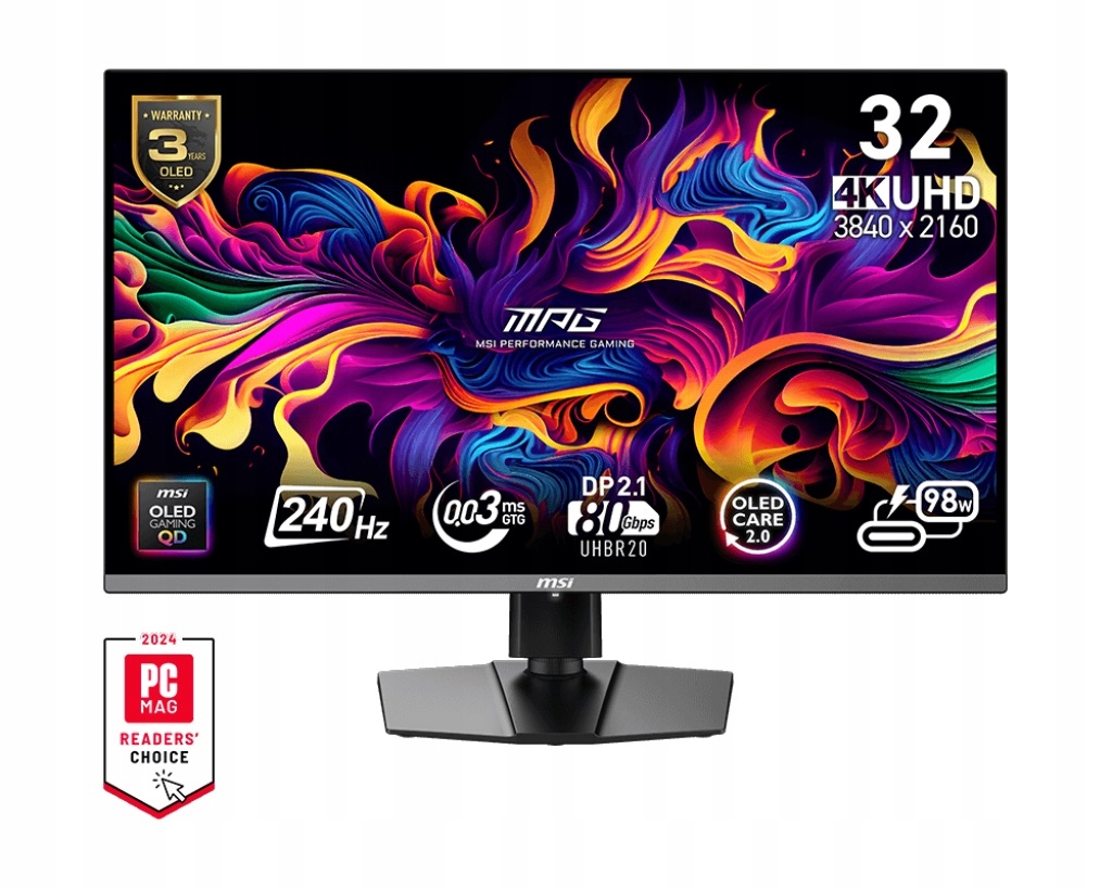 Msi MPG/322URX/31,5"/QD-OLED/4K UHD/240Hz/0,03ms/Čierna/3R