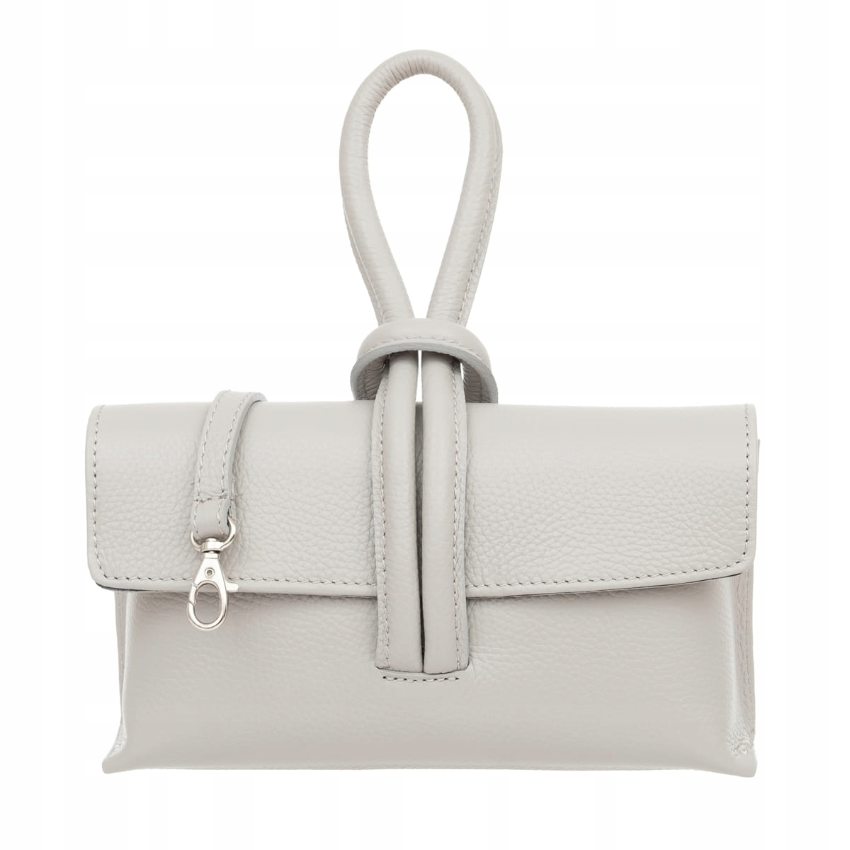 Torebka Damska Skórzana Vera Pelle Nodo Szara