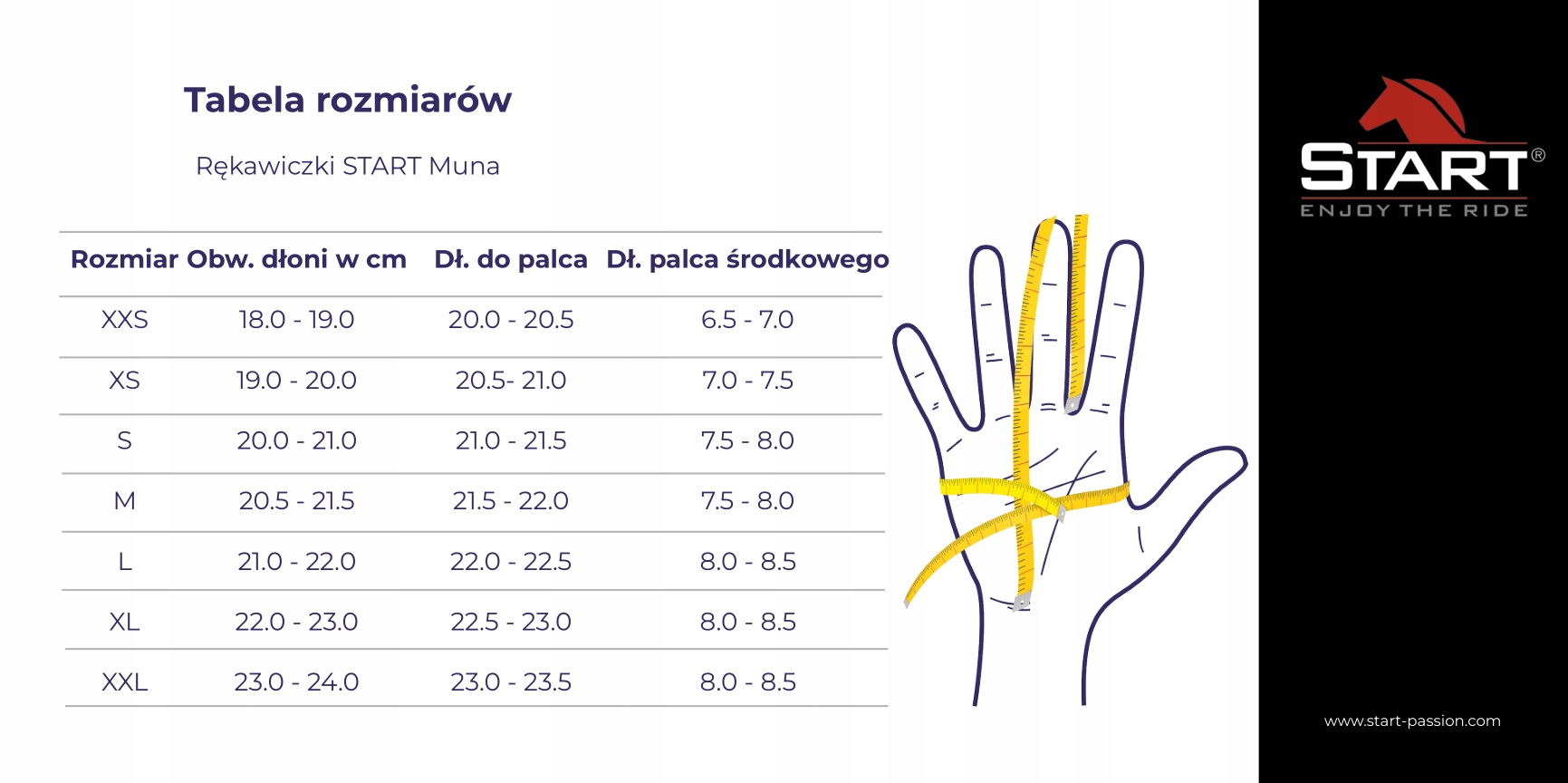 Rękawiczki całoroczne START Muna czarne XXS Marka Start