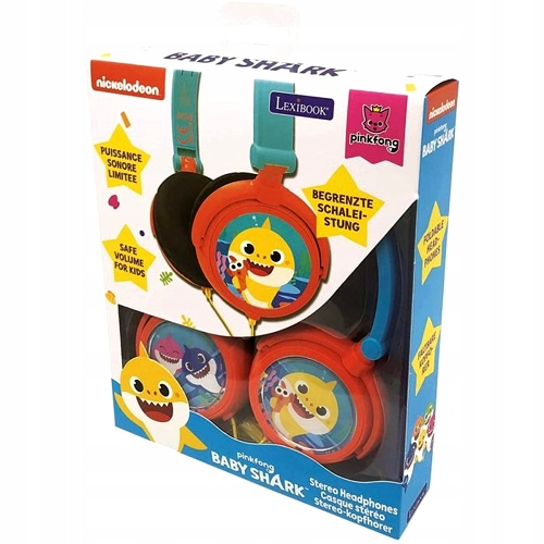 Składane Słuchawki Przewodowe Stereo Baby Shark Z Głośnością Bezpieczną DL