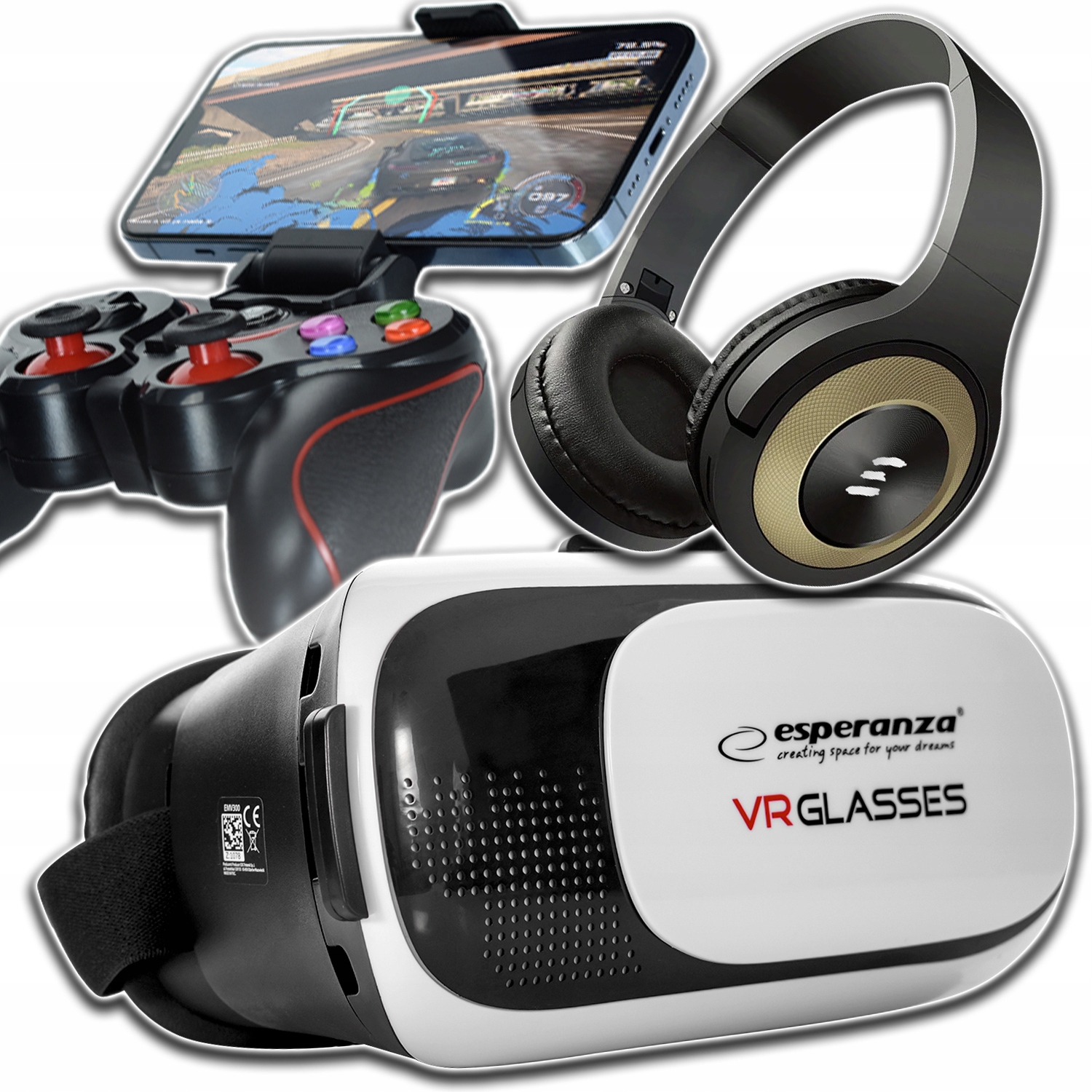 Dárková Sada Pro Dítě Na Hraní Brýlí Brýle Vr+gamepad+sluchátka