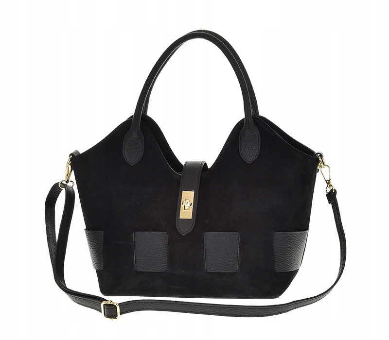 Vera Pelle kabelka shopper přírodní semišová kůže Černá