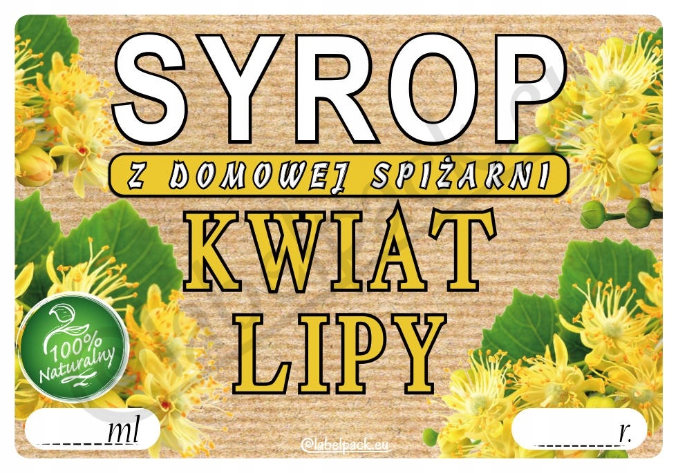 

Etykieta na Syrop Kwiat Lipy 20 szt.