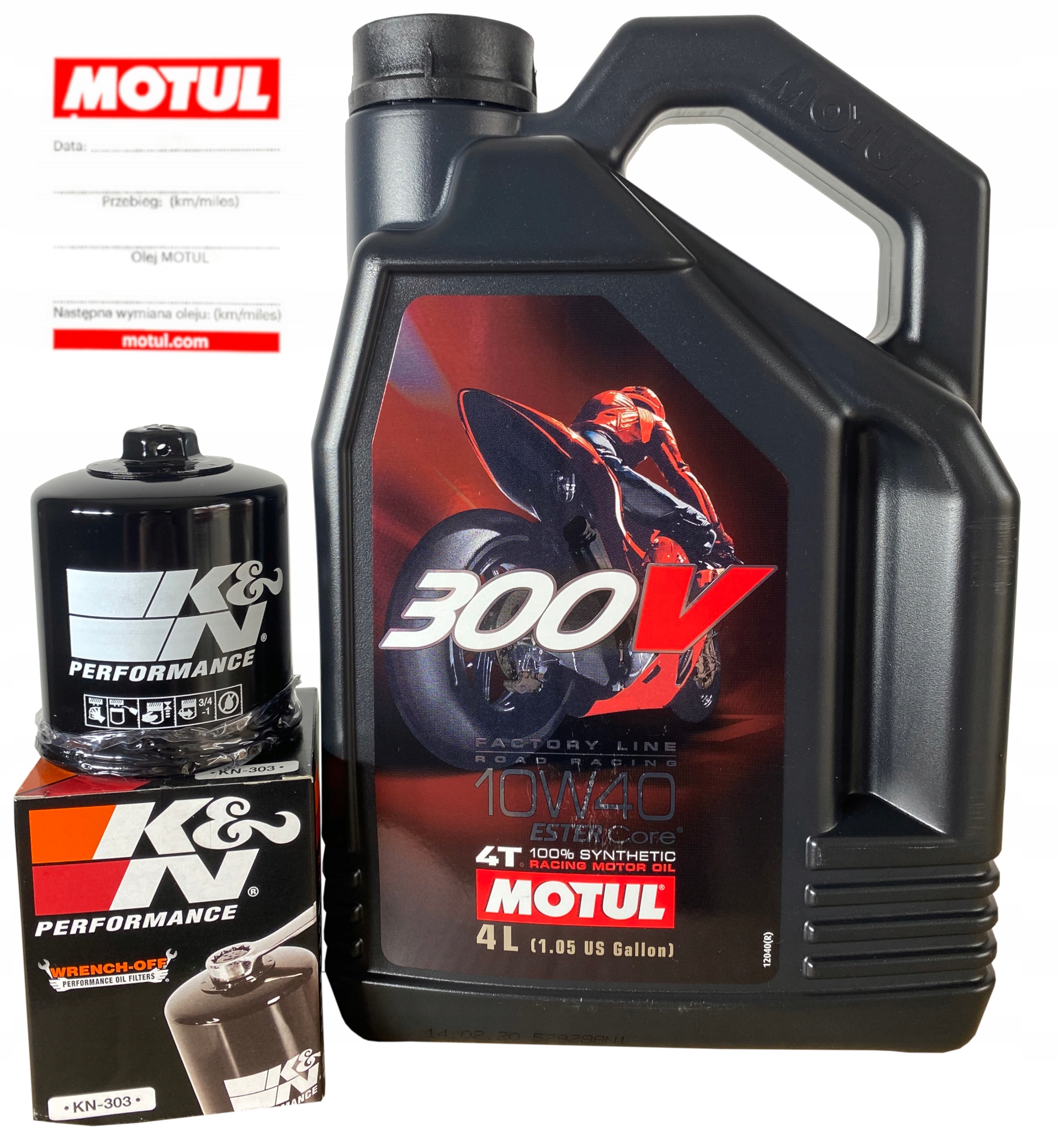 

Olej Motul 300V 4T 10W40 4L Filtr Oleju K&n