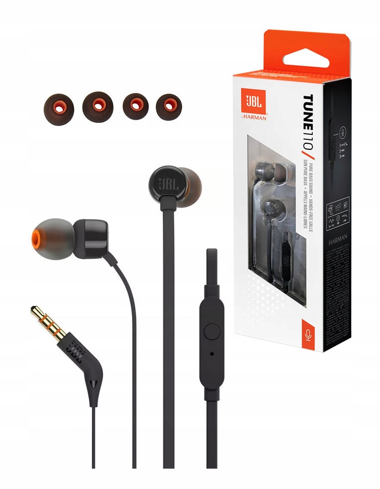 

Jbl Tune 110 Przewodowe Słuchawki Dokanałowe MIC
