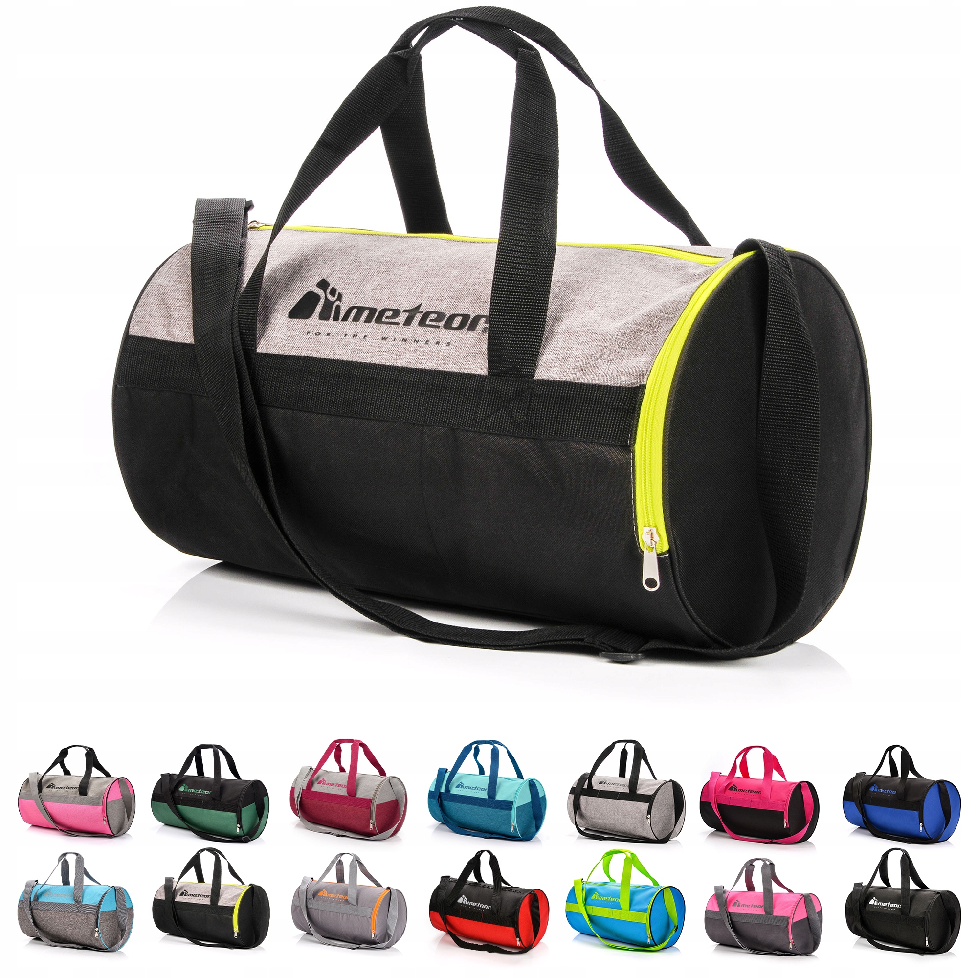 TORBA FITNESS BASEN METEOR SIGGY 25L szary / neon Wysokość 25 cm