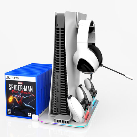 STACJA ŁADUJĄCADA DOCK Z PODŚWIETLANIEM RGB PS5 SLIM 2023 + WENTYLATOR Stan opakowania oryginalne