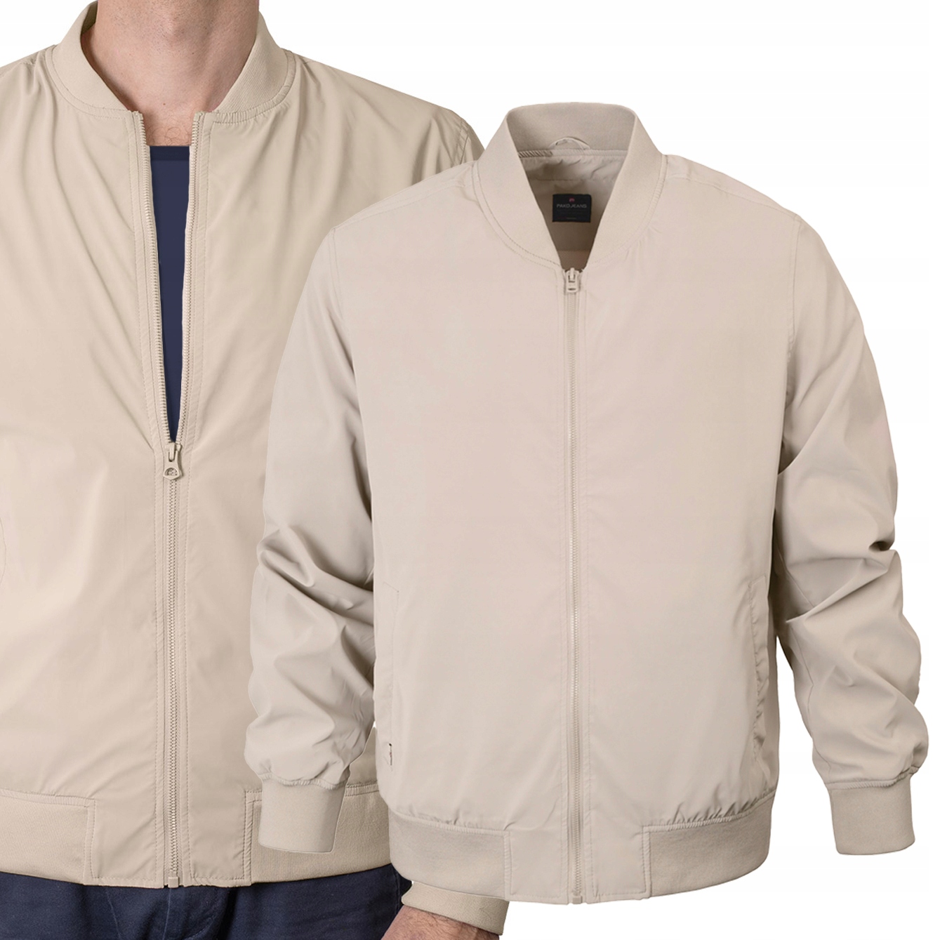 Bomber pánská přechodová bunda bez kapuce Swan Béžová L Pako Jeans