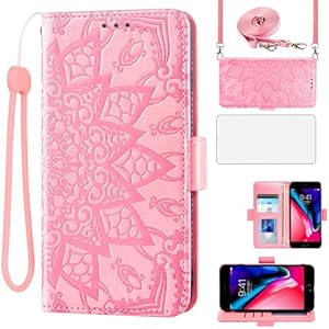 Etui iPhone 7/8 Plus Flip Pu Mandala Portfel Folia Ochronna Różowa