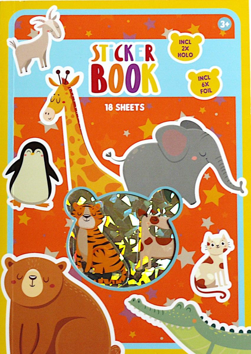 ZWIERZĄTKA -KSIĄŻKA Z NAKLEJKAMI 18 kartek NAKLEJKI