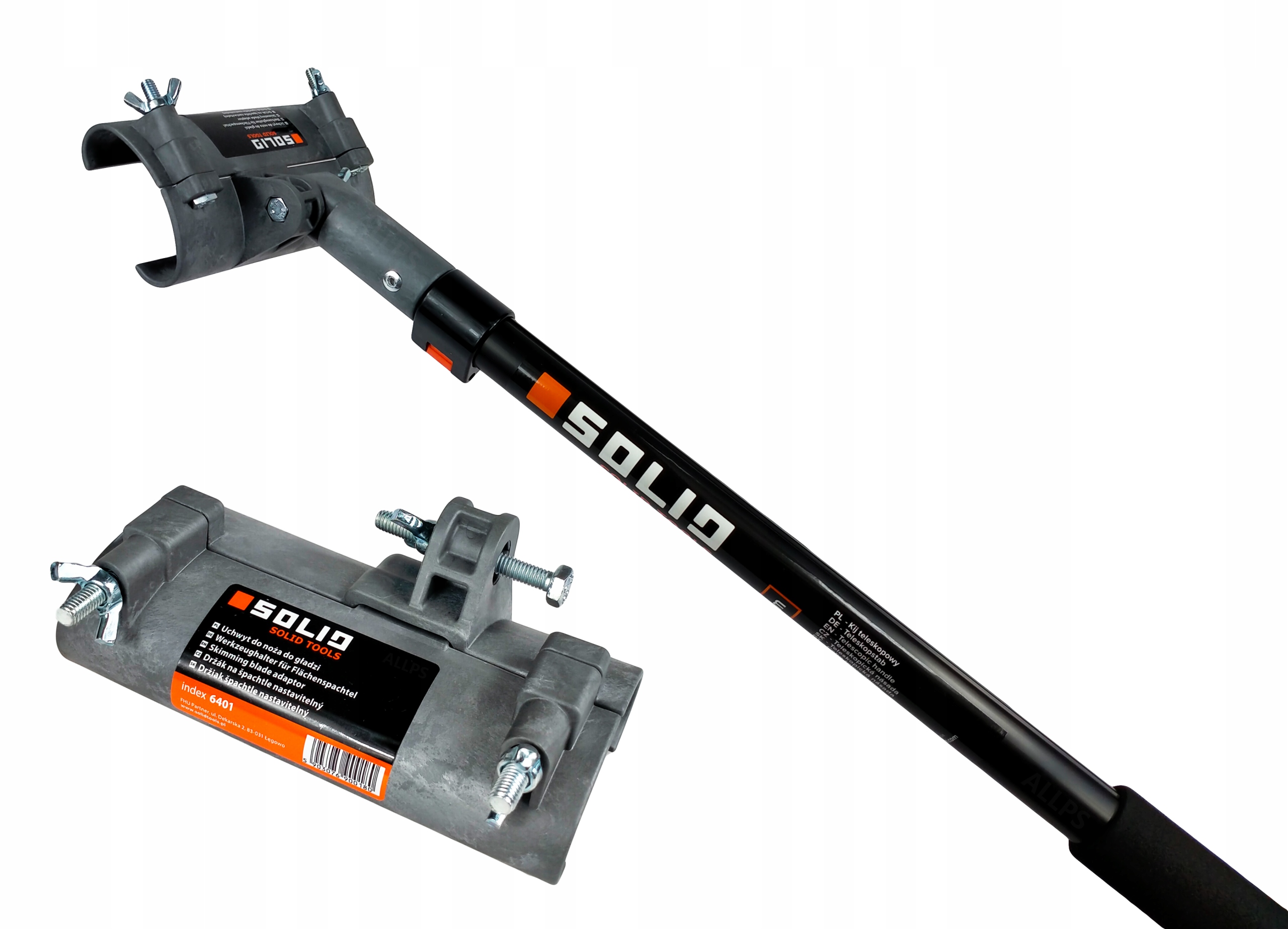 KIJ TELESKOPOWY Z ADAPTEREM DO NOŻY SOLID 1-1.8M