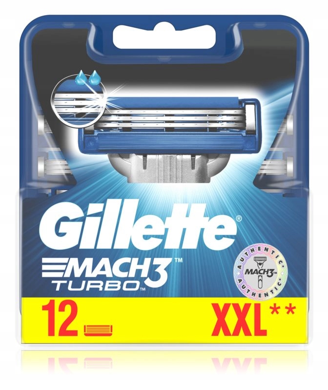 Gillette Mach 3 Turbo Ostrza 12szt 100% Oryginał