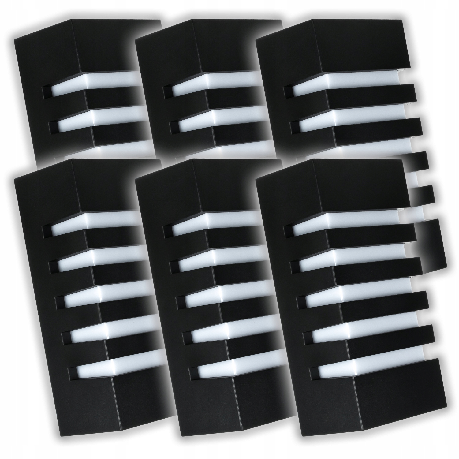 6 x Nástěnné Svítidlo E27 Fasádní Zahradní Voděodolné IP55 Černé Ozdobné