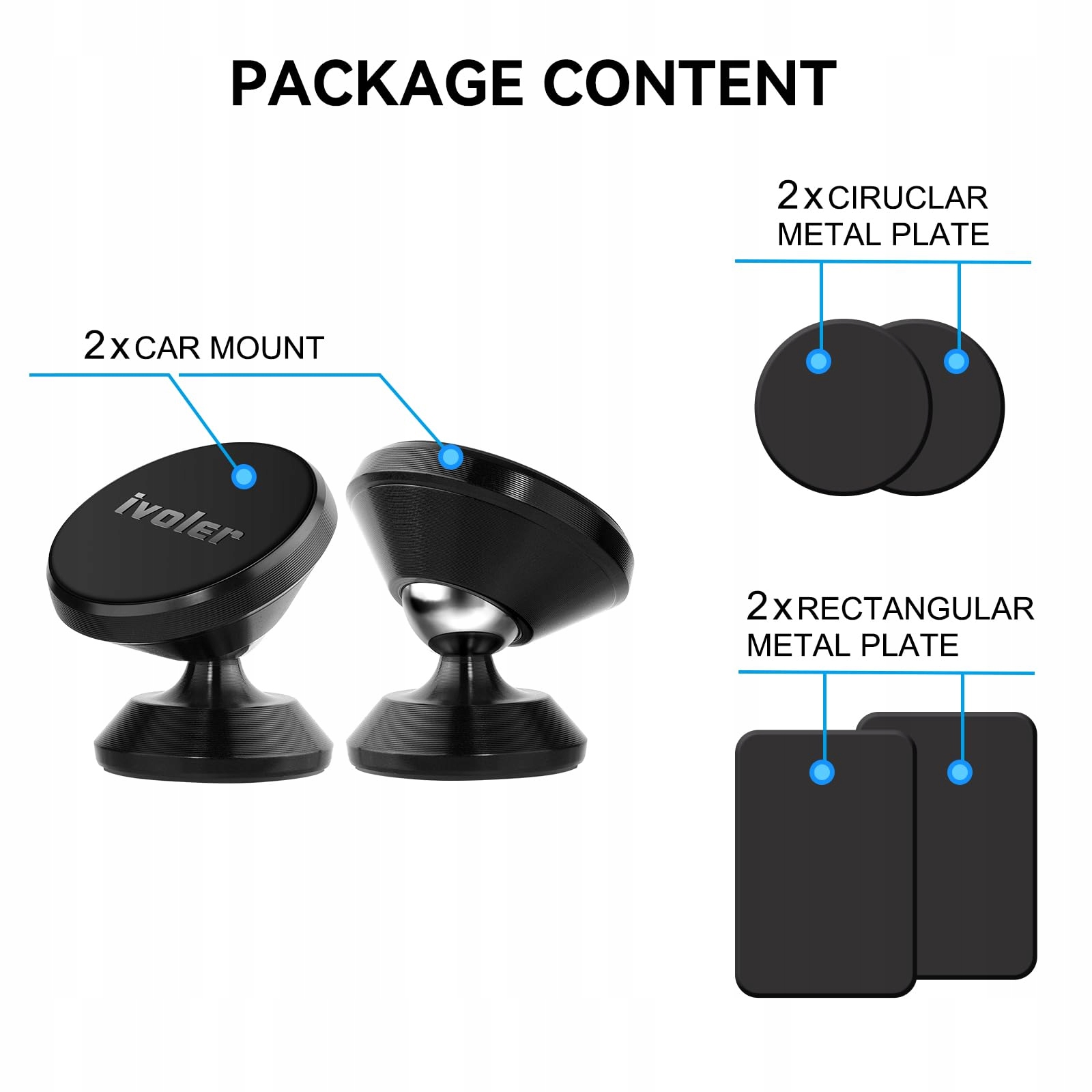 IVOLER 360° Magnetyczny Uchwyt Samochodowy Do Telefonu — miniatura 7