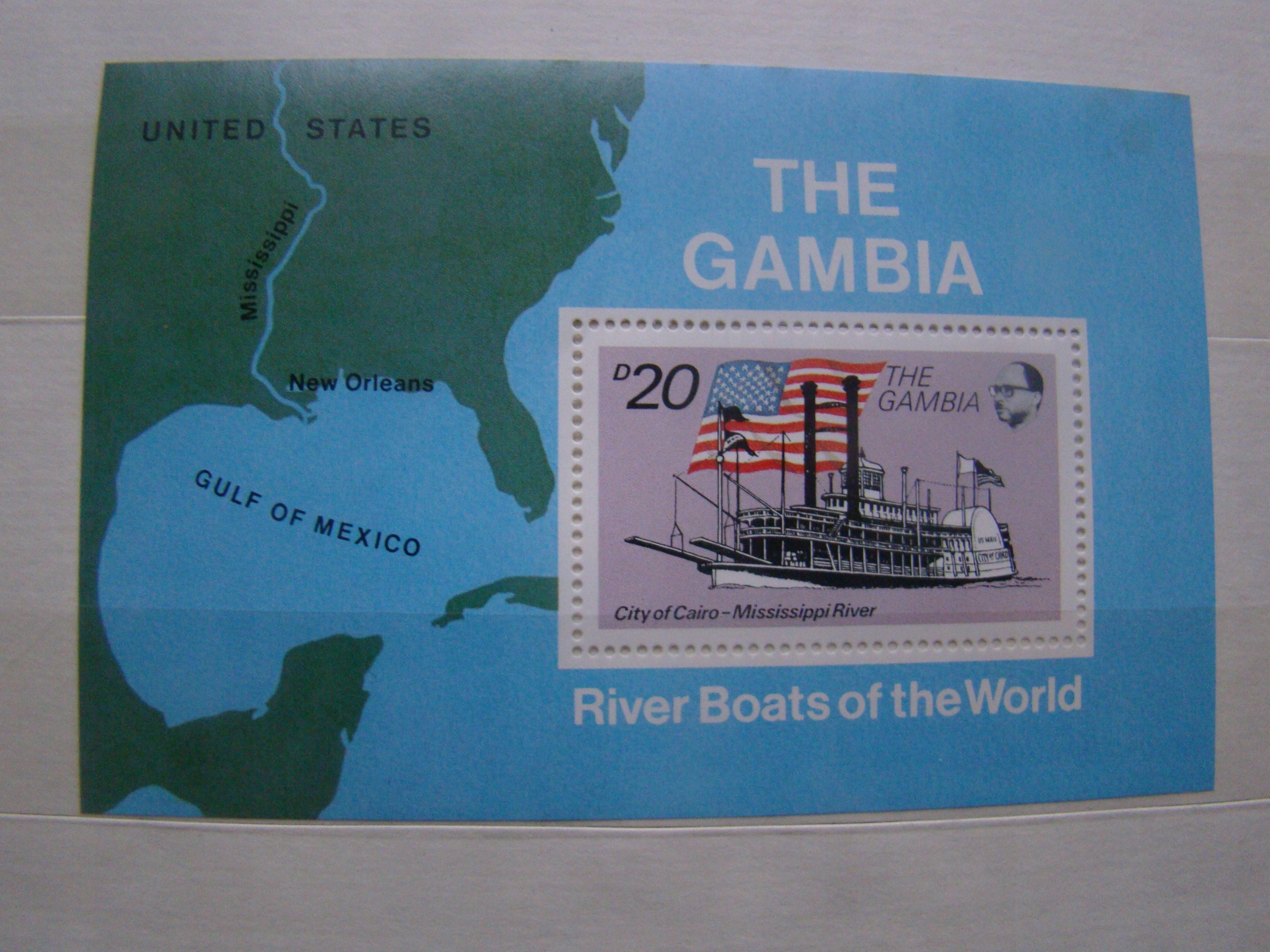 GAMBIA BLOK 156 FLAGA USA czysty * *