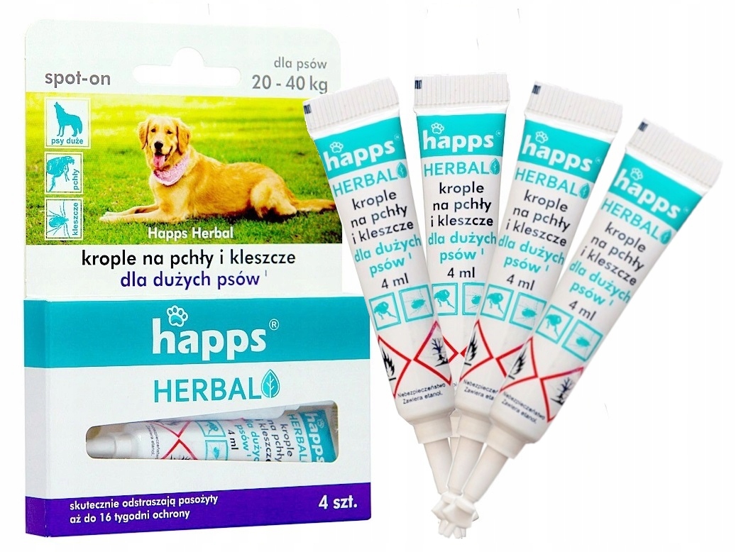 

Happs krople na pchły i kleszcze dla psów 20-40kg