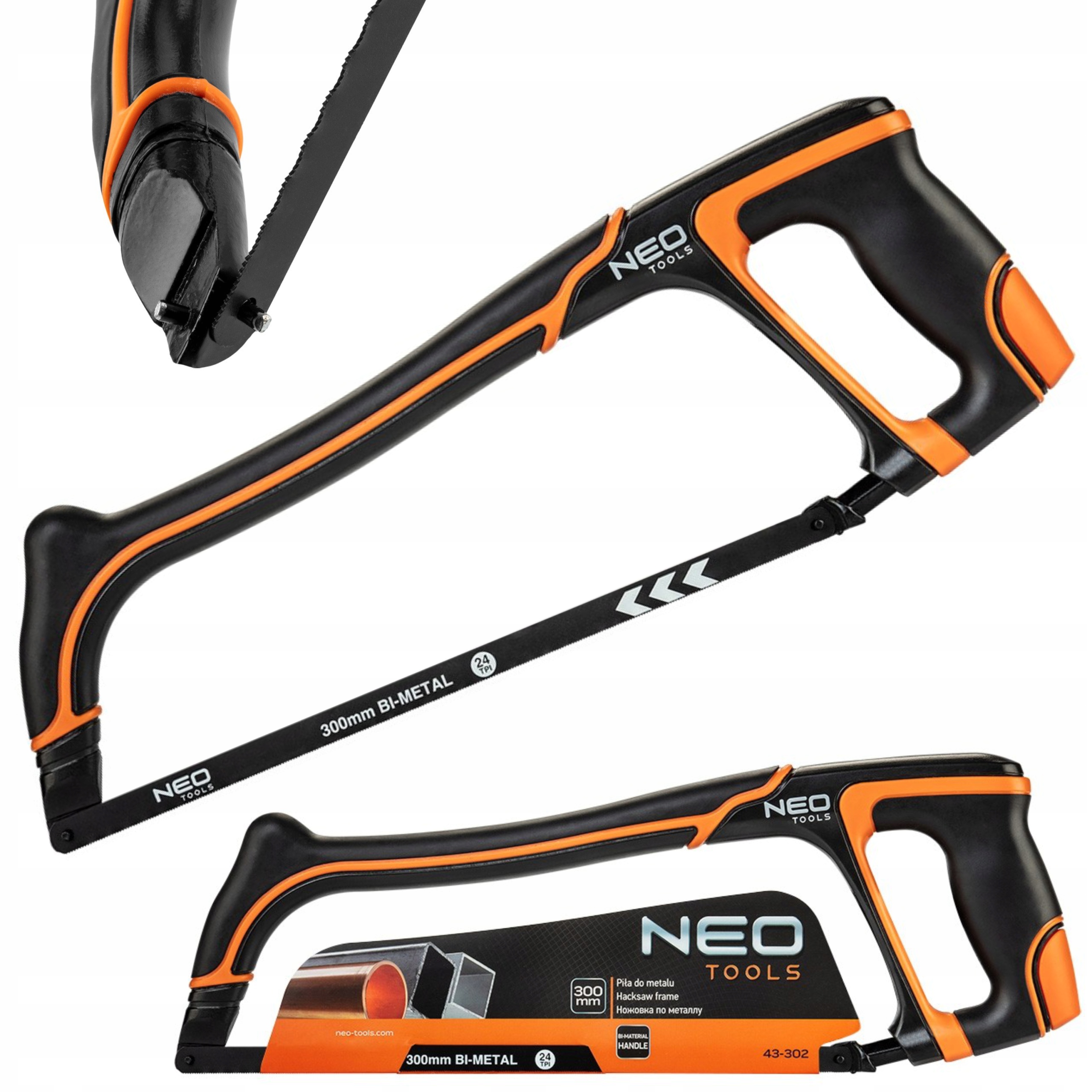 NEO PIŁA RĘCZNA DO METALU BRZESZCZOT 300MM DWUKOMPONENTOWY UCHWYT 43-302