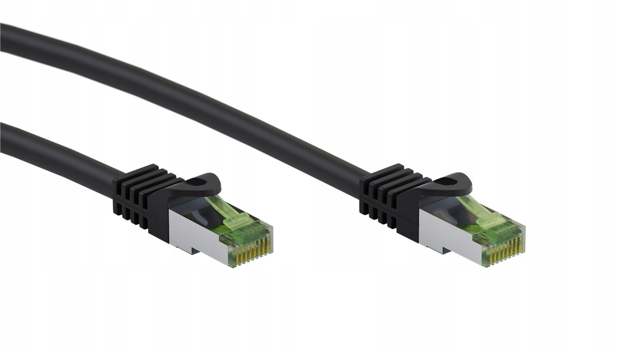 Kabel Lan Patchcord Cat 8.1 Ghmt S/ftp czarny 1m