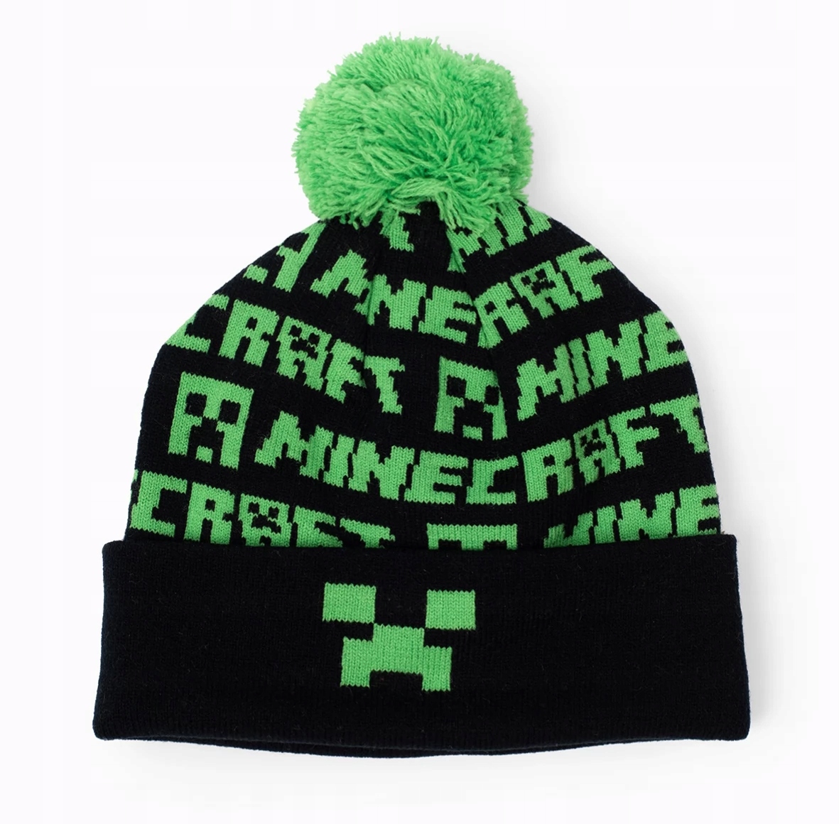 

Czapka Minecraft Zimowa Creeper Jesienna Pompon