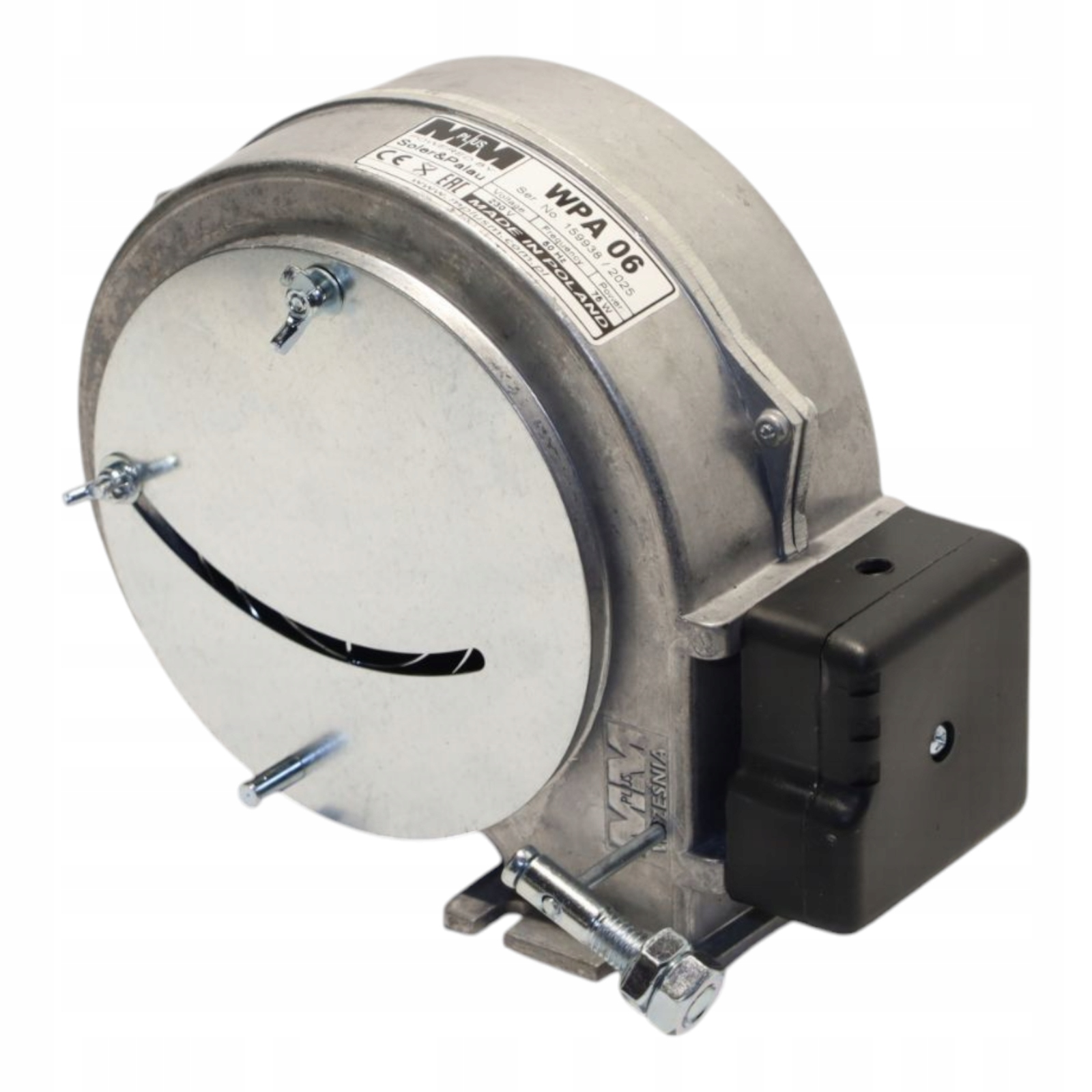 Dmuchawa wentylator pieca CO WPA 06 z klapką i przysłoną Oryginał