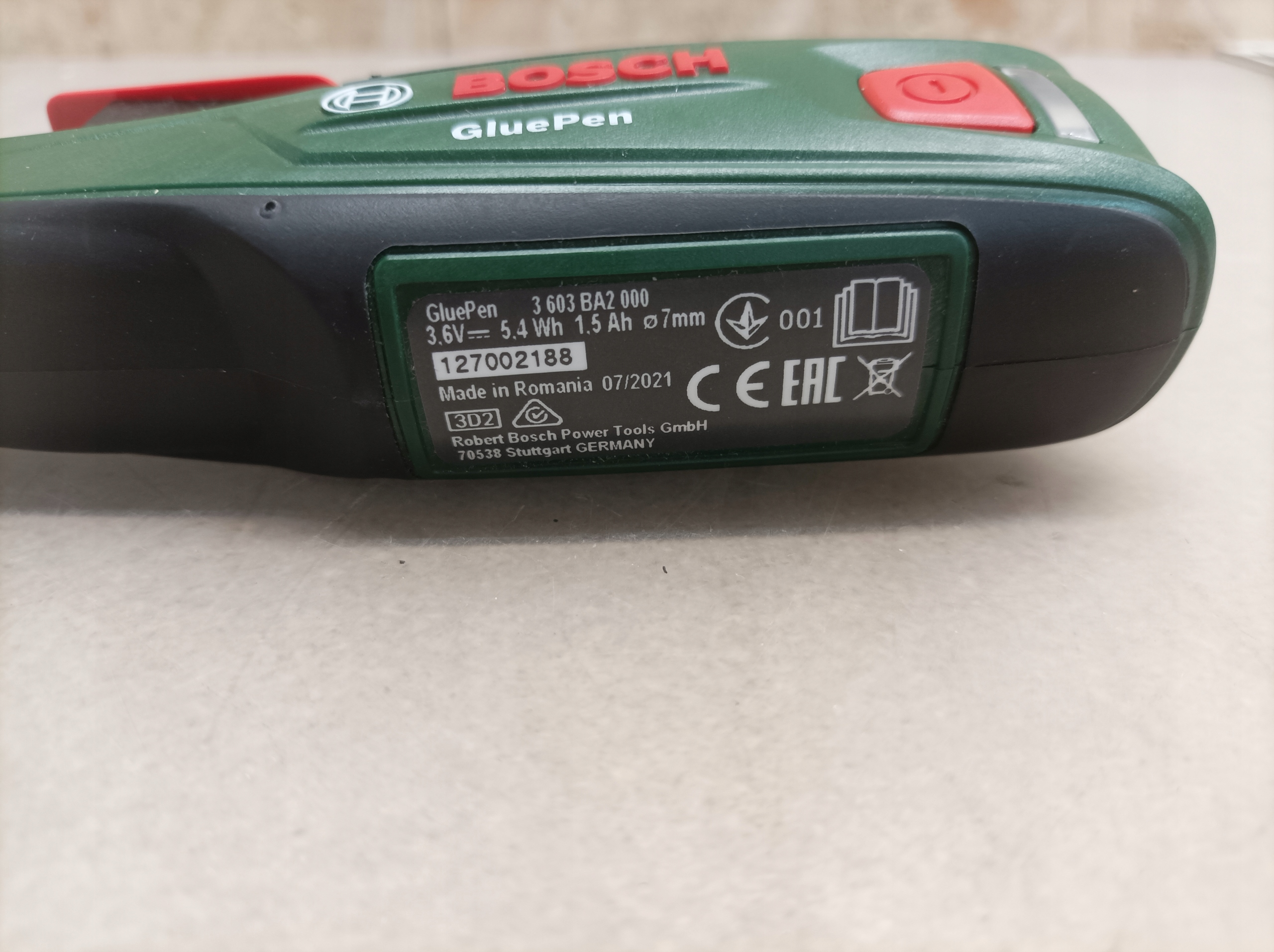 J2 Bosch GluePen Pistolet do kleju akumulatorowy 170 °C Marka Bosch