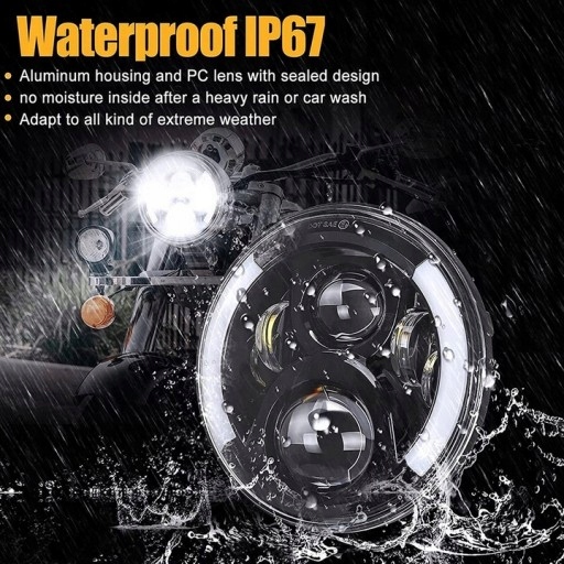 REFLEKTOR LAMPA PRZÓD LED MOTOCYKL MOTOROWER 7CALI EAN (GTIN) 4006868729981