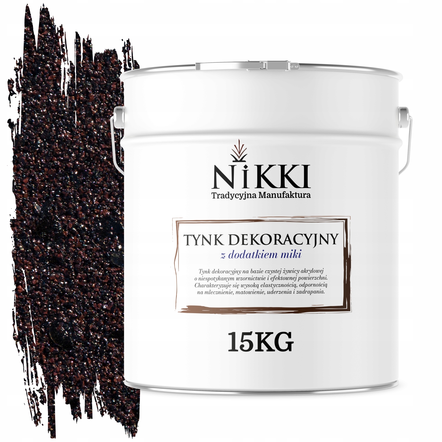 Dekoratívna Jemnozrnná Omietka 15 Kg Tmavohnedá S Čiernou Sľudou D825