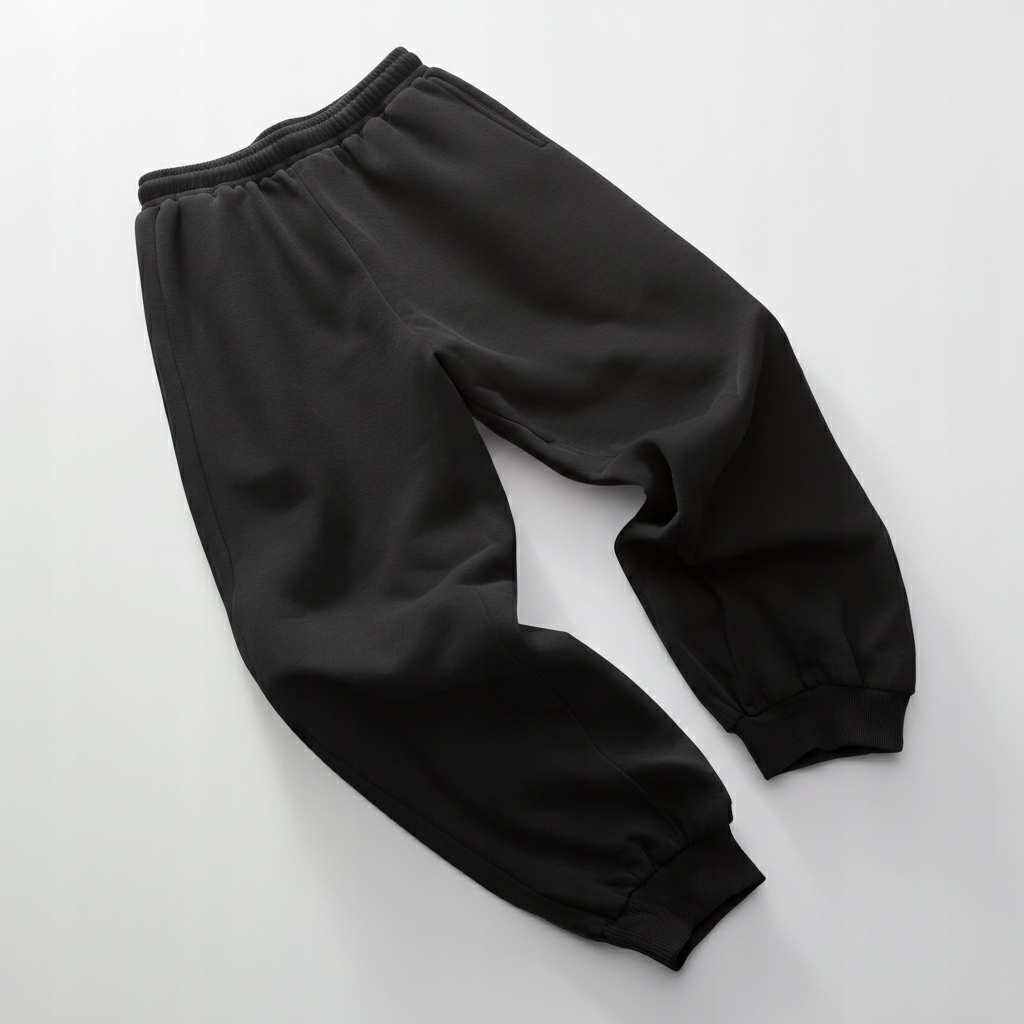 Dresové kalhoty Oversize 330 g premium černé silné, streetwear L