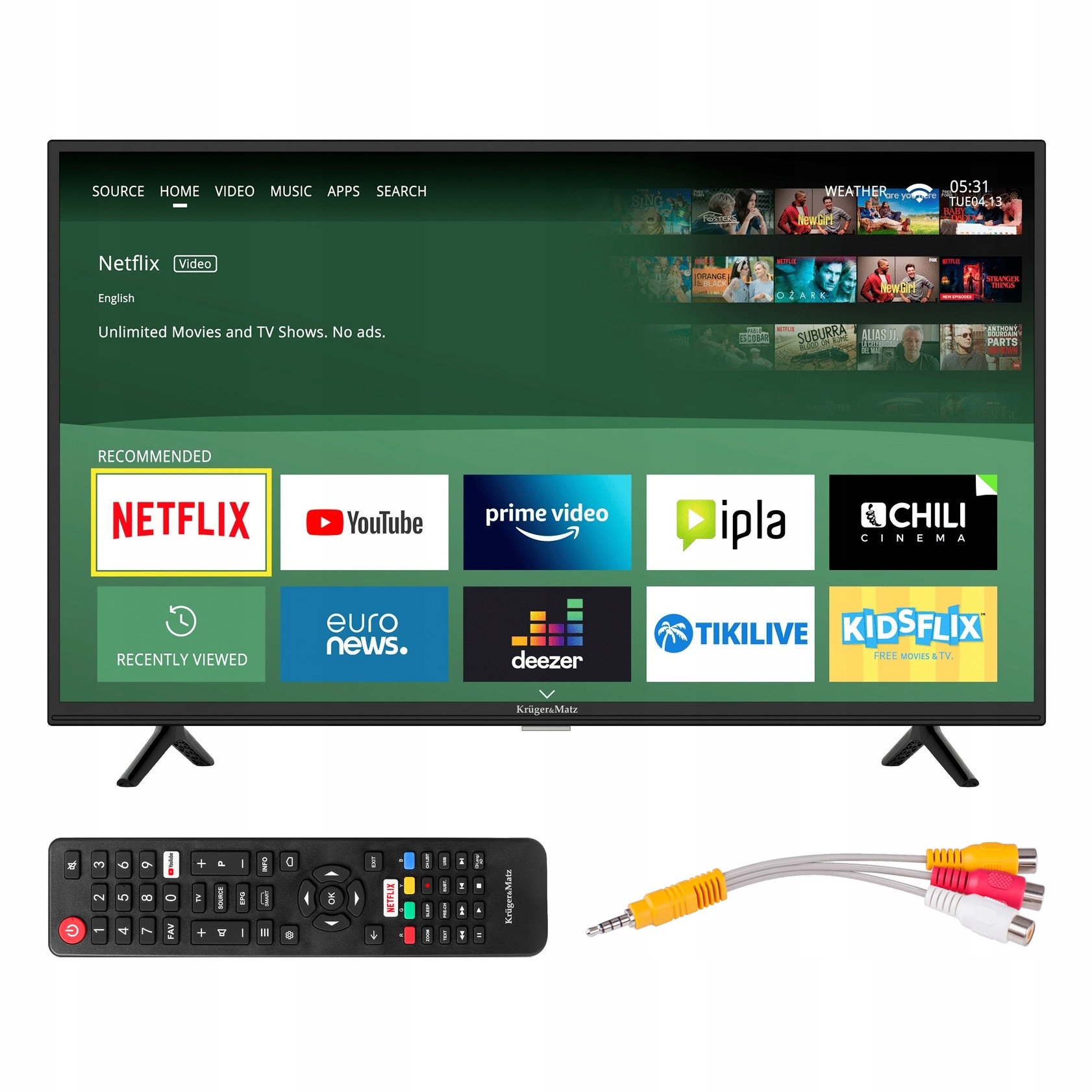 Telewizor SMART TV 32' HD USB DVB-T2/S2 H.265 HEVC