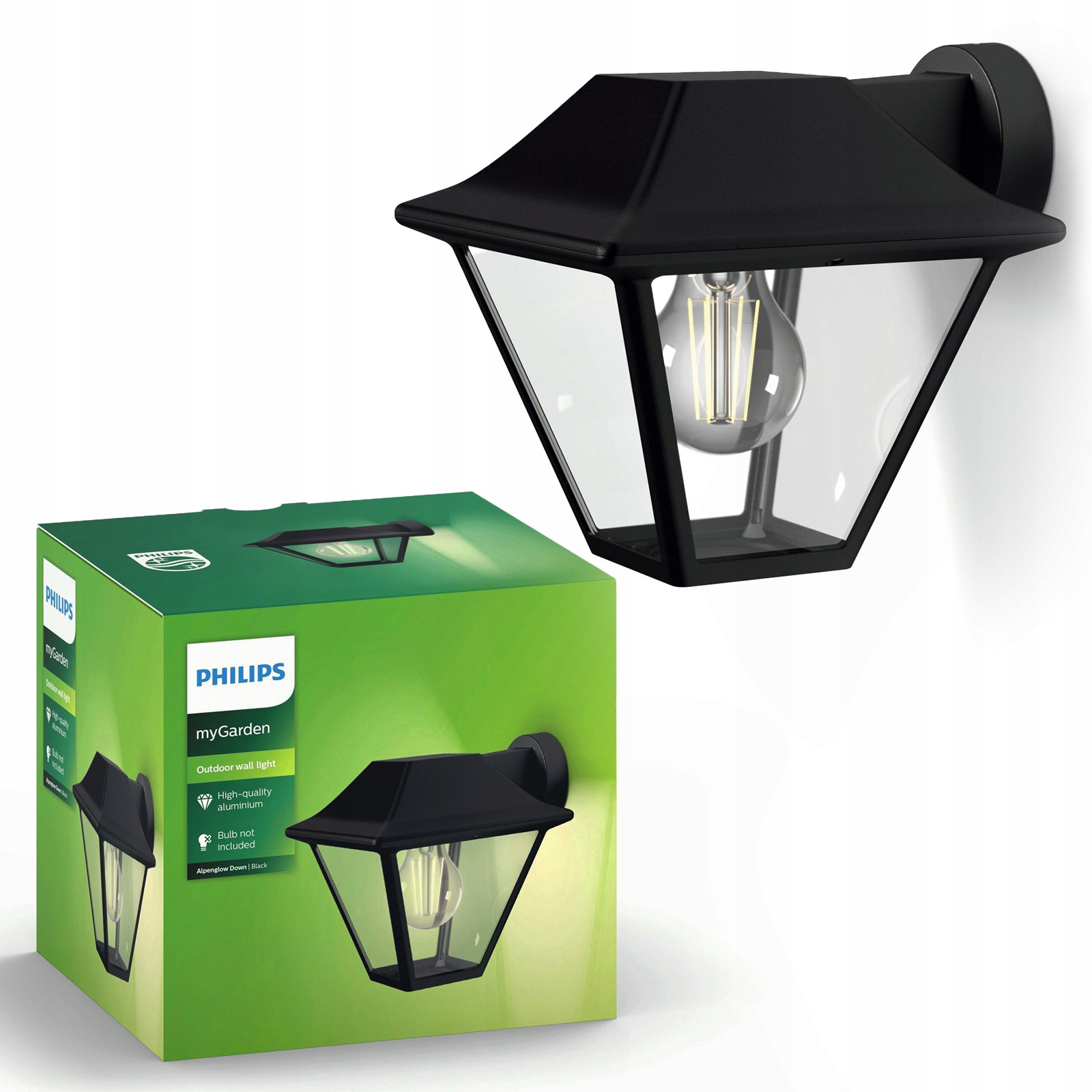 Zahradní Led lampa Fasádní nástěnné svítidlo Alpenglow E27 IP44 Lucerna Philips