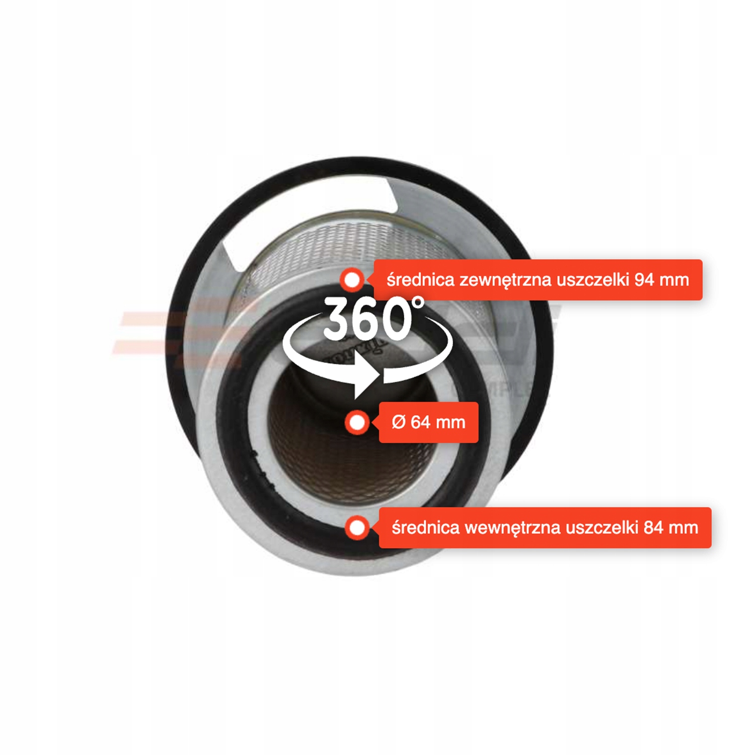 Filtr powietrza z kołnierzem KH2000 Lonking Hangcha Mitsubishi Cat FPC386 Numer katalogowy oryginału 60101100574