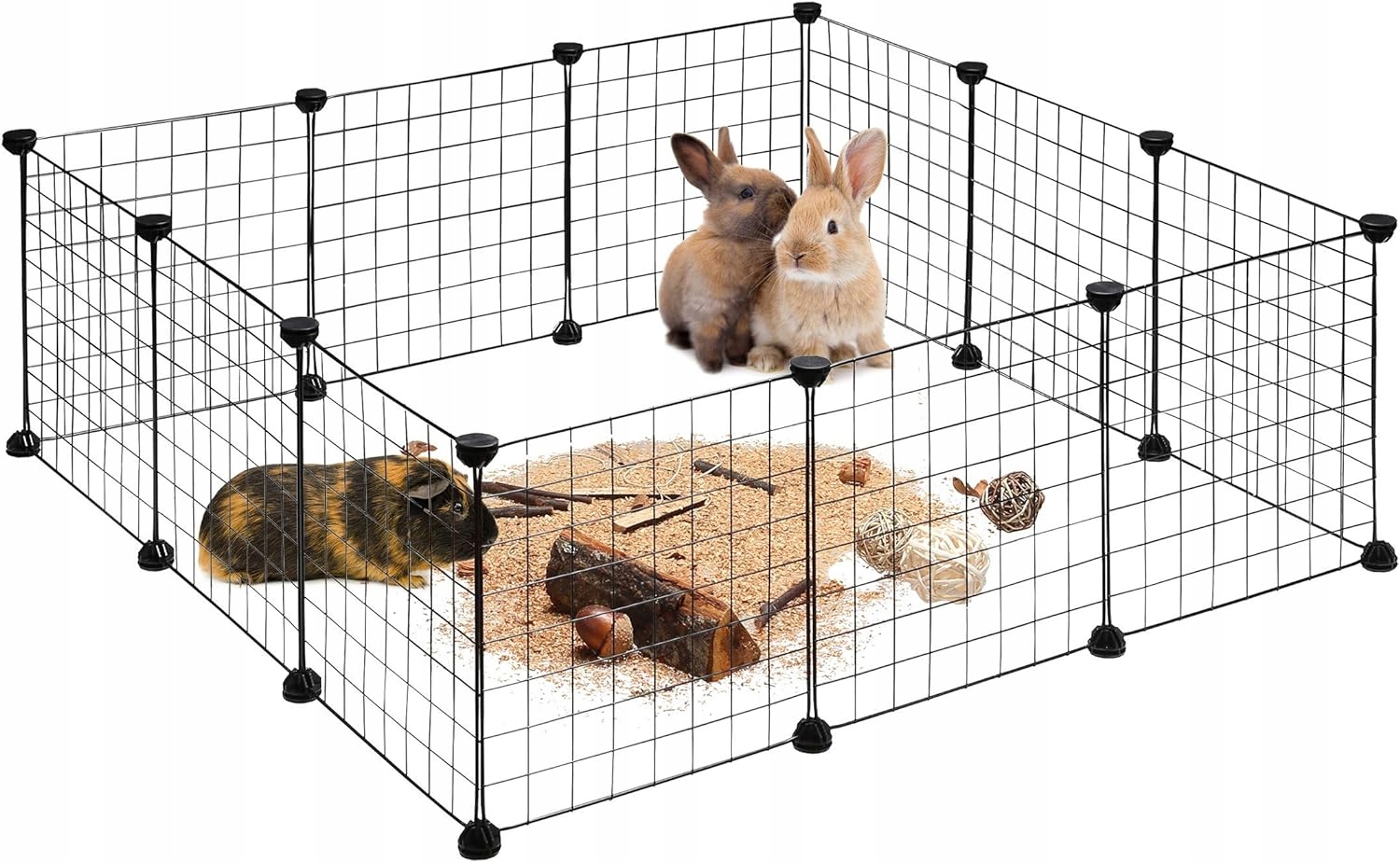 Relaxdays Výběh pro malá zvířata výška x šířka cca 37 x 110 x 110 cm,