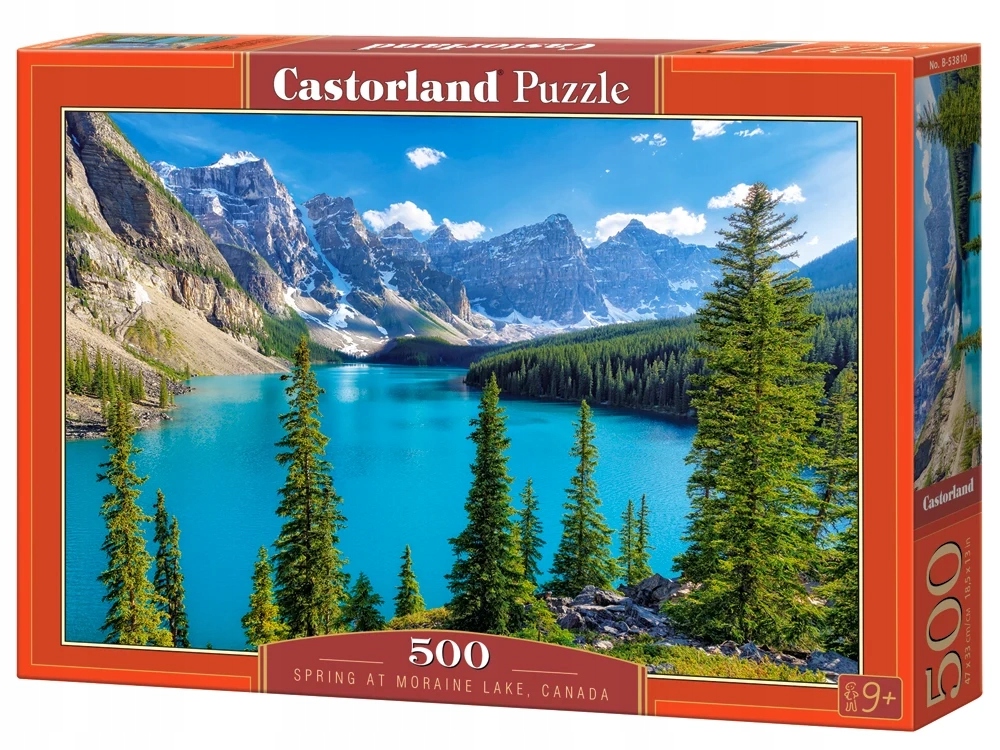 PUZZLE 500 EL JEZIORO MORAINE GÓRY KANADA KRAJOBRAZ CASTORLAND