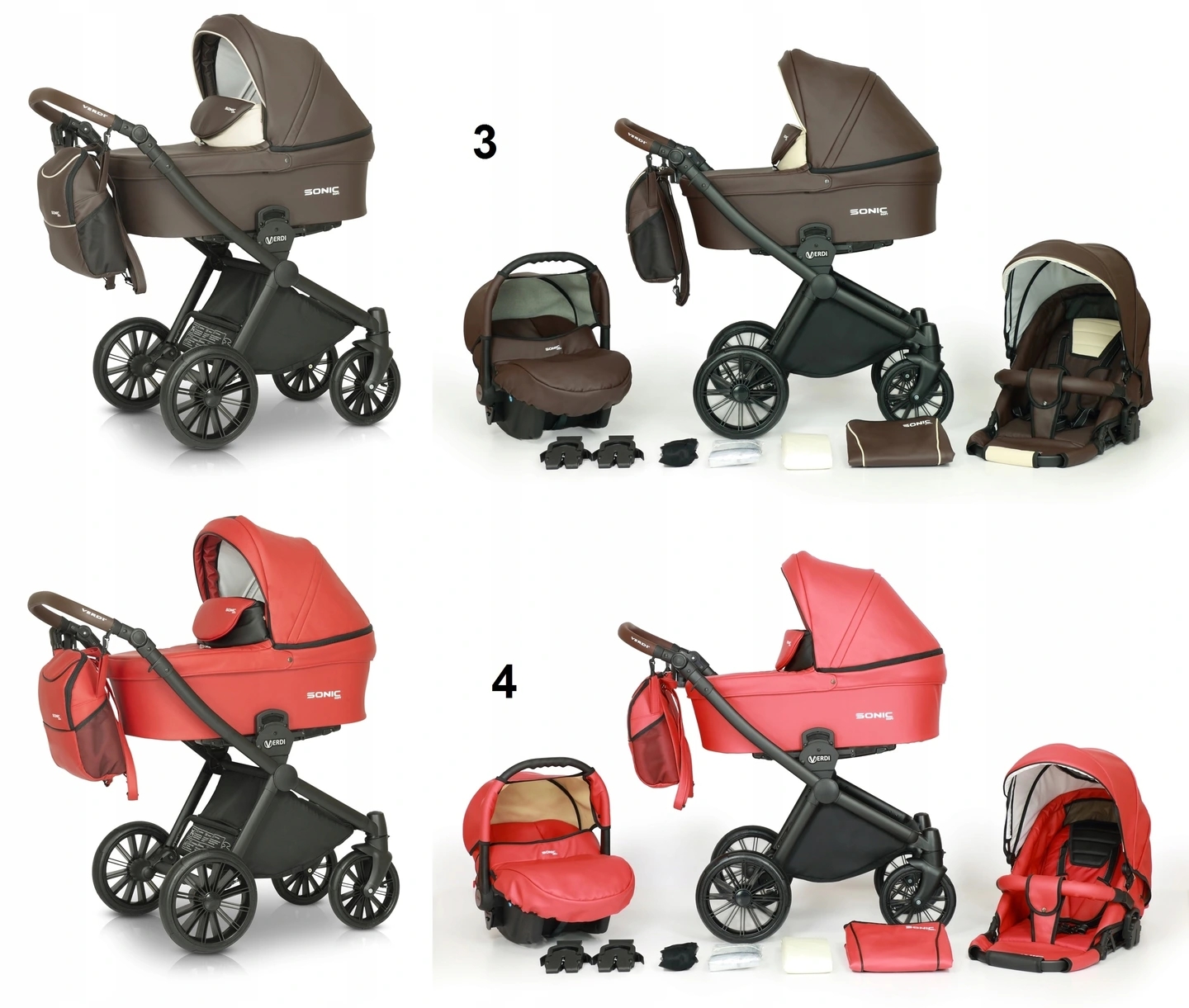 WÓZEK DZIECIĘCY VERDI SONIC SOFT 3W1+ AKCESORIA Marka Verdi