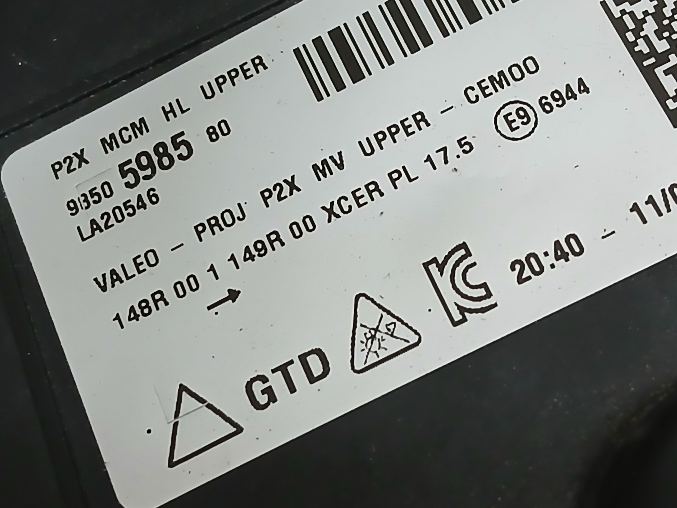 light front left PEUGEOT 208 II 2 LIFT 23- FULL LED 9850598580