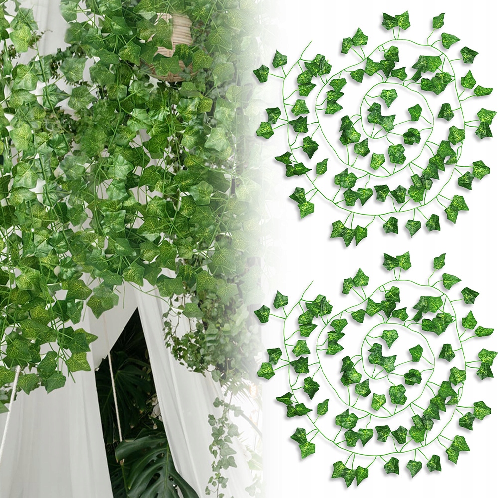 2.1 m Umělý Břečťan Girlanda Květiny na balkon 48 x
