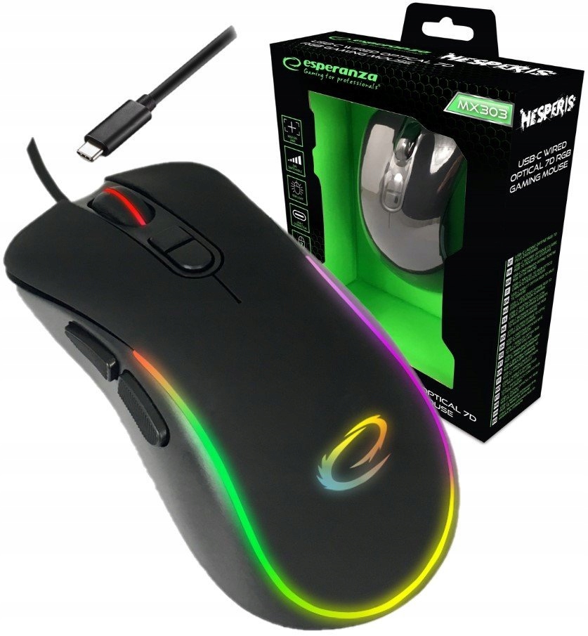 

Mysz Przewodowa Gamingowa Led 7D Optyczna Usb-c