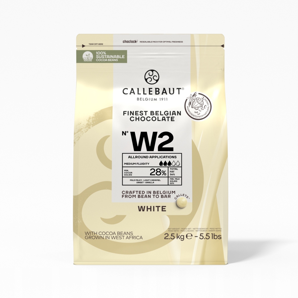 Levně Callebaut bílá čokoláda 28% W2 2,5 kg
