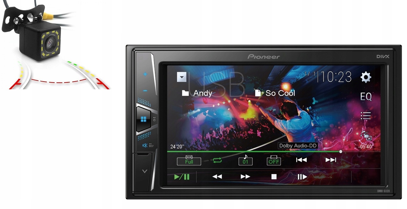 Pioneer DMH-G220BT Autorádio 2DIN dotykový LCD +++ cúvacia kamera