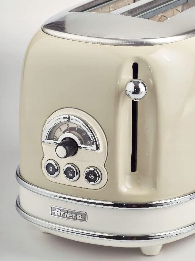 ARIETE Vintage Toster Retro 2-Scheiben 6 Poziomów Automatyczny 810W Beżowy — miniatura 3