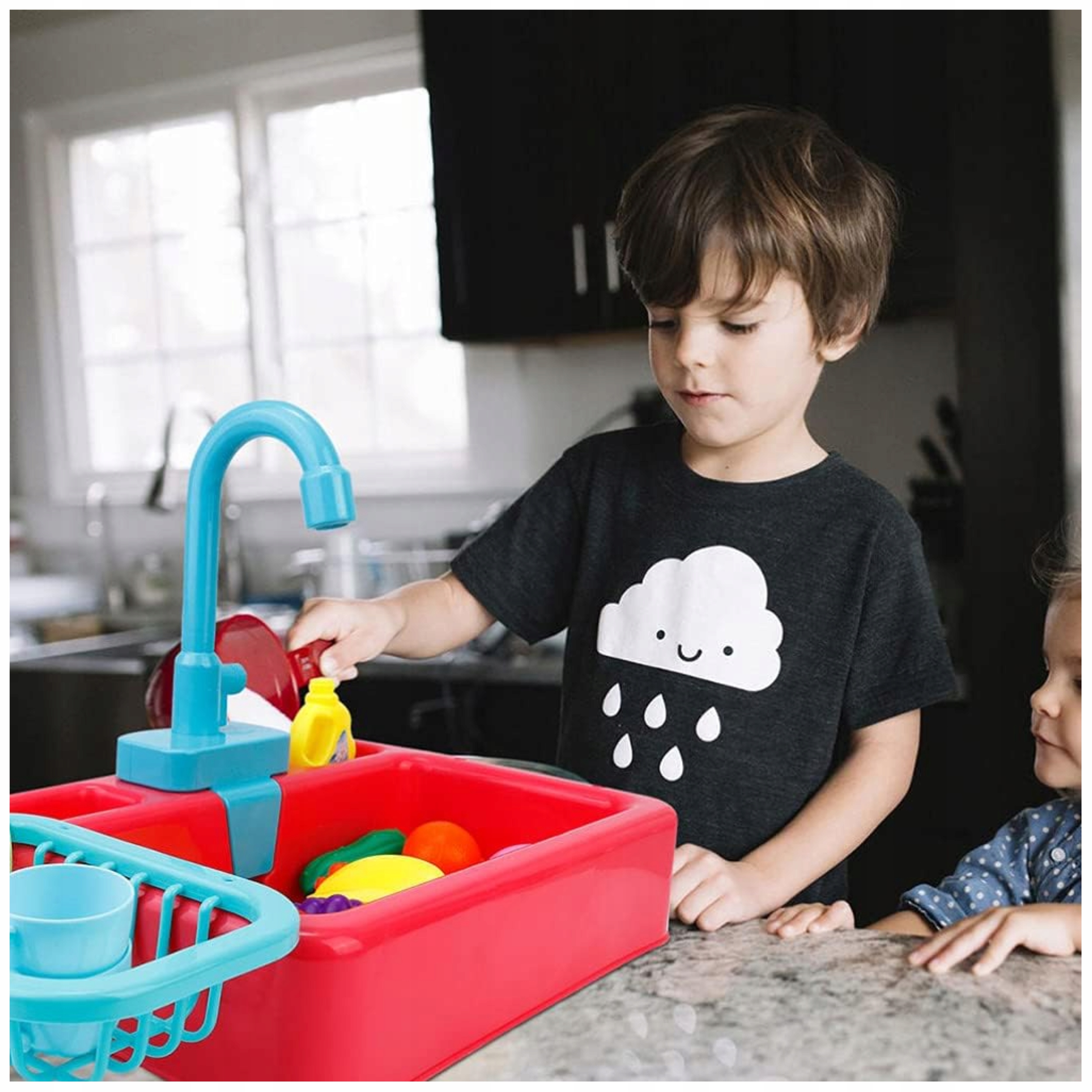 ZLEWOZMYWAK ZLEW DLA DZIECI DO MYCIA NACZYŃ ZABAWKA FUNKCJA PUSZCZANIA WODY Marka inna