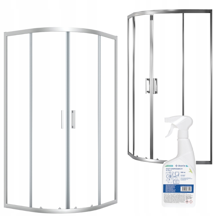 Sprchový kout půlkruhová Laveo Bresso 80x80 cm chrom přípravek