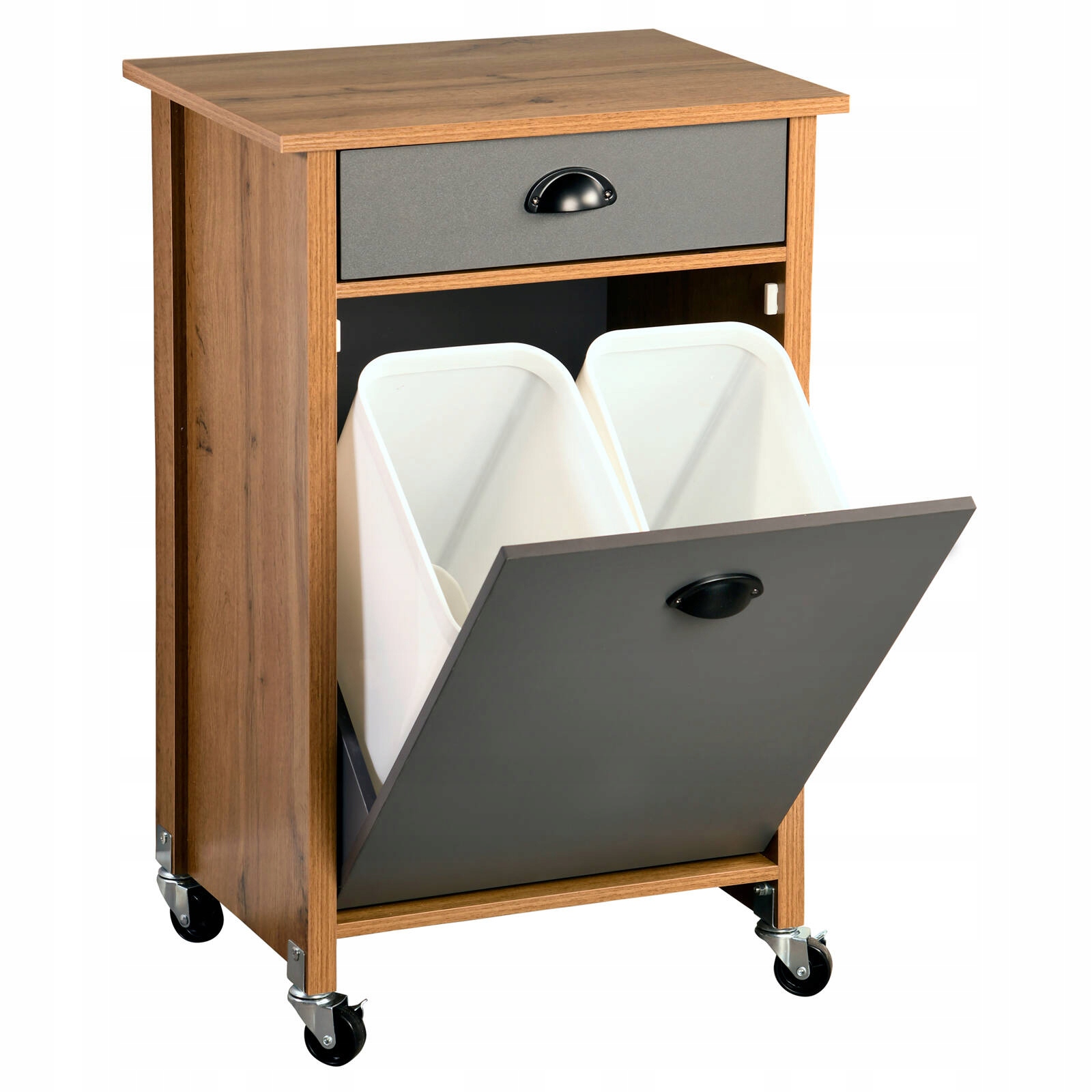 Kuchyňský Bar Mobilní Kuchyňská Skříňka S Košem Na Odpadky 79 x 50 x 37 cm