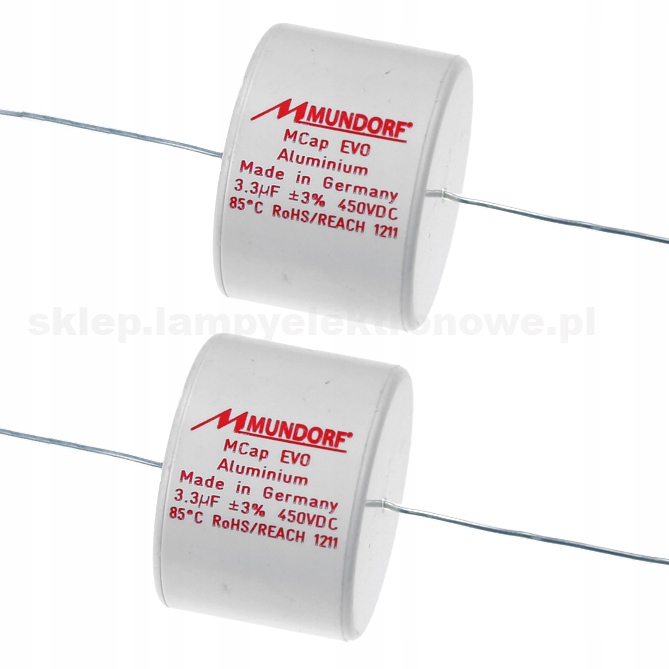 Kondenzátor Mcap Evo Alu 3.3uF 3,3uF 450V Mundorf – 2 ks – vybraný pár