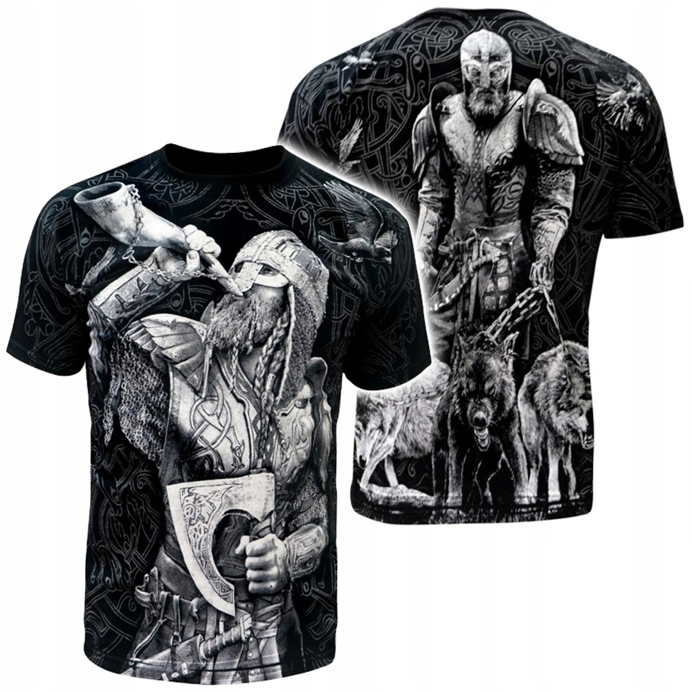 

Koszulka t-shirt wiking Viking Horn wilki Hd r. M