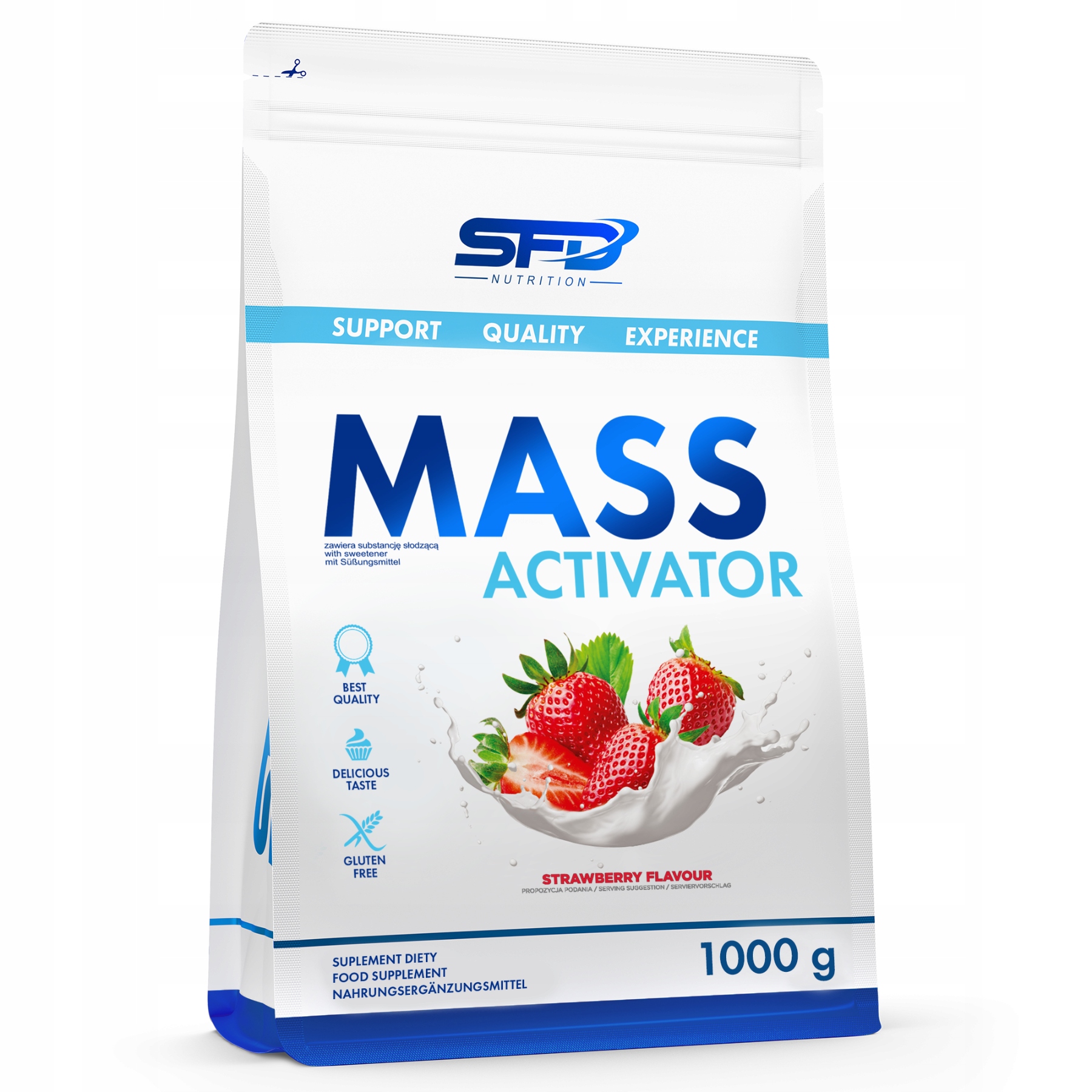 SFD MASS ACTIVATOR 1000g TRUSKAWKA BIAŁKO WĘGLOWODANY GAINER MASA MIĘŚNIE