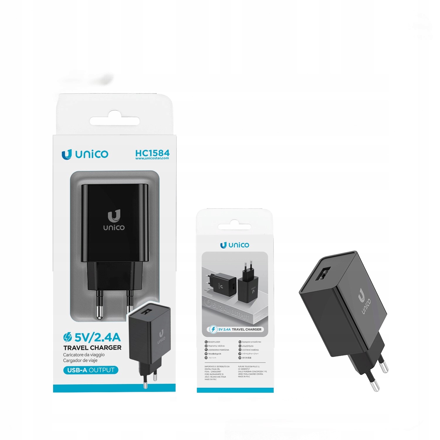 Ładowarka Sieciowa Usb-a 2.4 A Kostka Wtyczka Zasilacz 5V Czarna